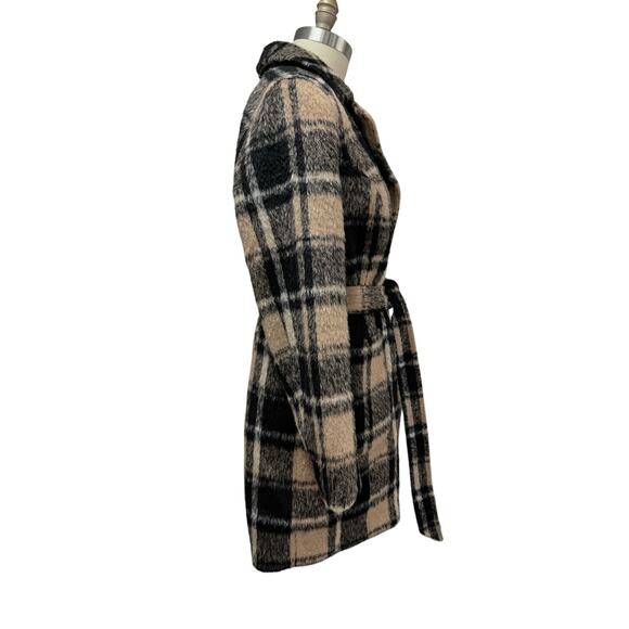 Isaac Mizrahi Live Brushed Plaid Belted Coat – Size 14 - Picture 5 of 8